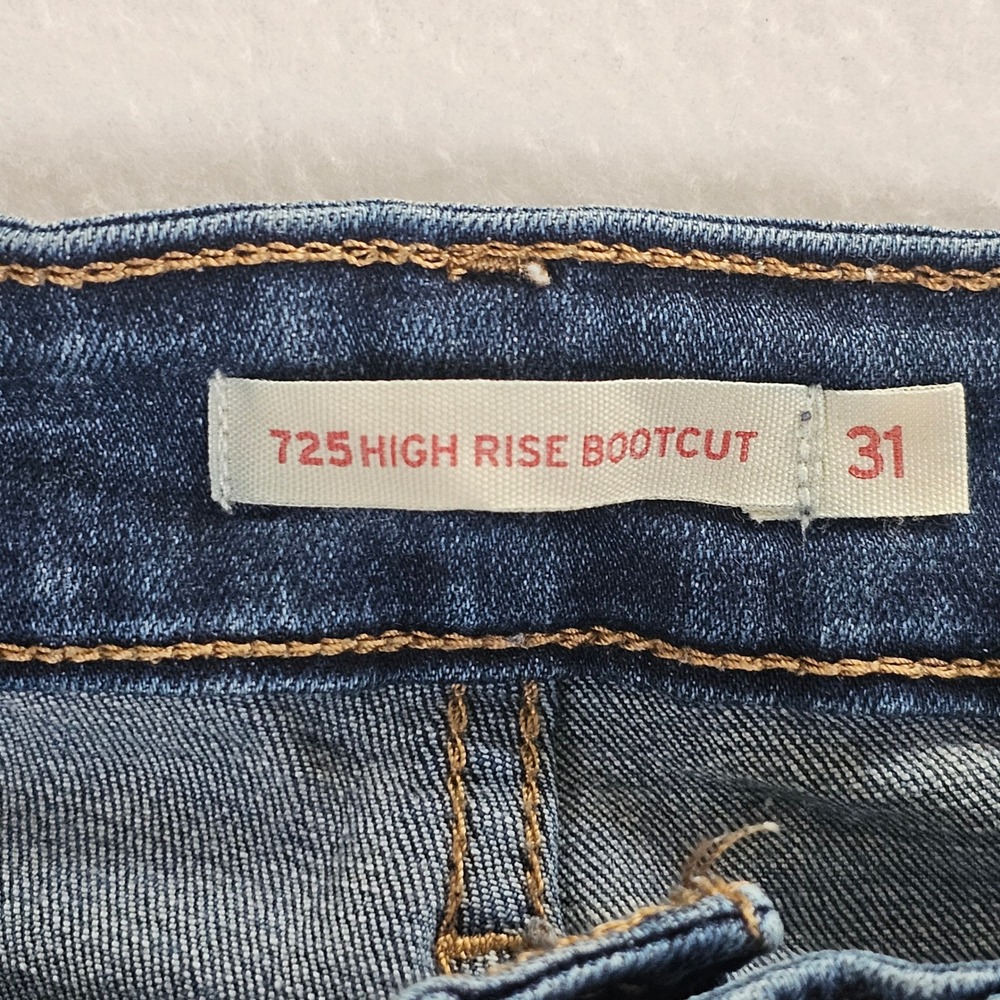 Levis 725 High Rise Bootcut Jeans Dark Wash Indigo Blue 18759-0038 Womens 31x30 - Picture 2 of 9